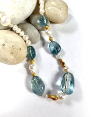 Aquamarines with Pearls