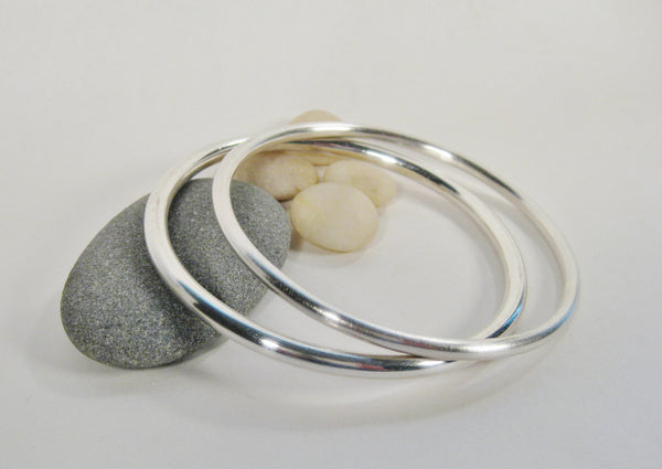 Pair of Plain Sterling Silver Bangles