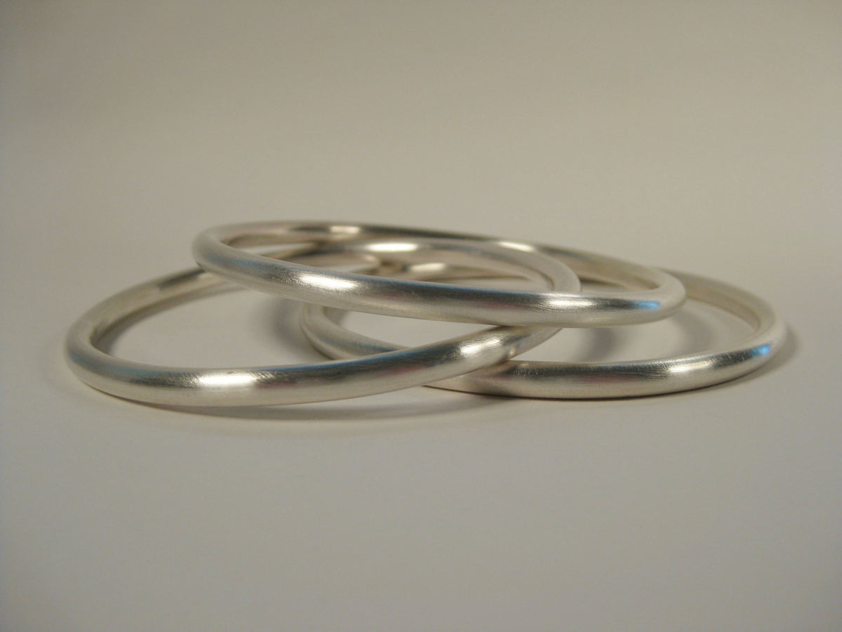 Pair of Plain Sterling Silver Bangles