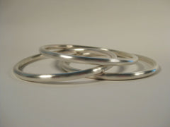 Pair of Plain Sterling Silver Bangles