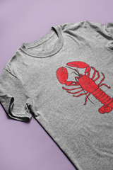 Red Lobster on Gray Tee