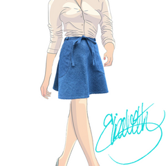 Denim Wrap Around Skirt, Mini length