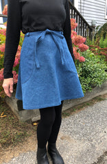 Denim Wrap Around Skirt, Mini length