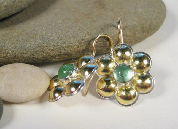 18K Gold Multi Dome Earrings with Cabochon-Elizabeth Prior