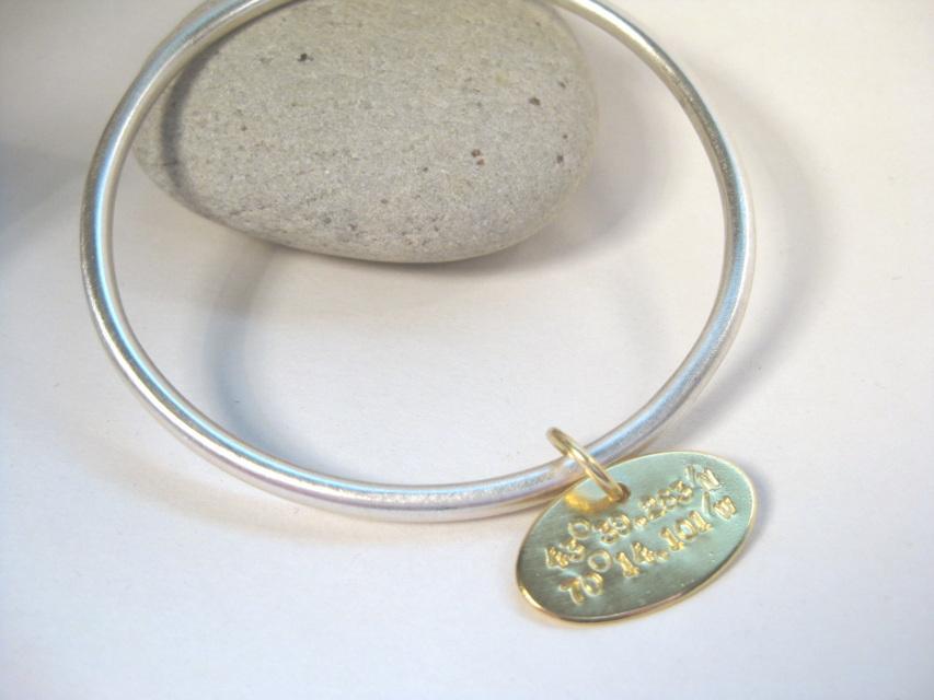 18k Gold Tag Bangle Bracelet-Elizabeth Prior