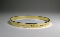 18k Gold 6mm Bangle w/ Latitude & Longitude