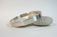 Flat Silver Bangle