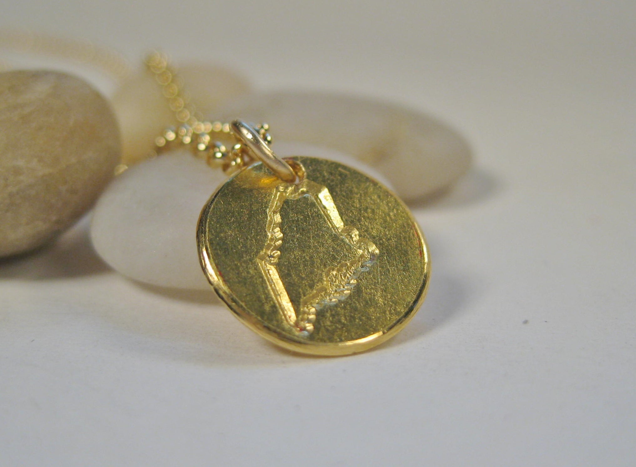 22k Gold Stamped State of Maine Necklace