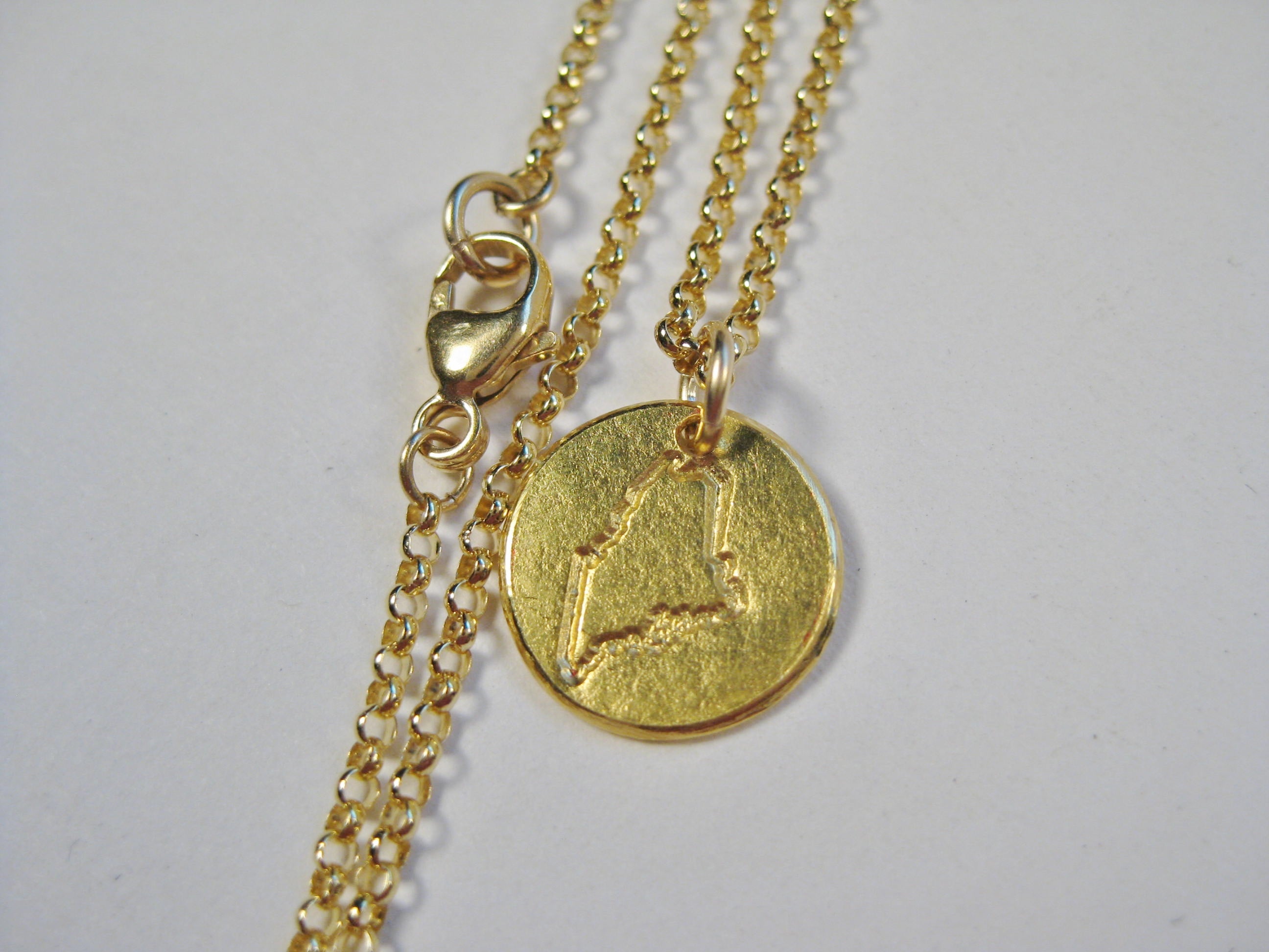 22k Gold Stamped State of Maine Necklace