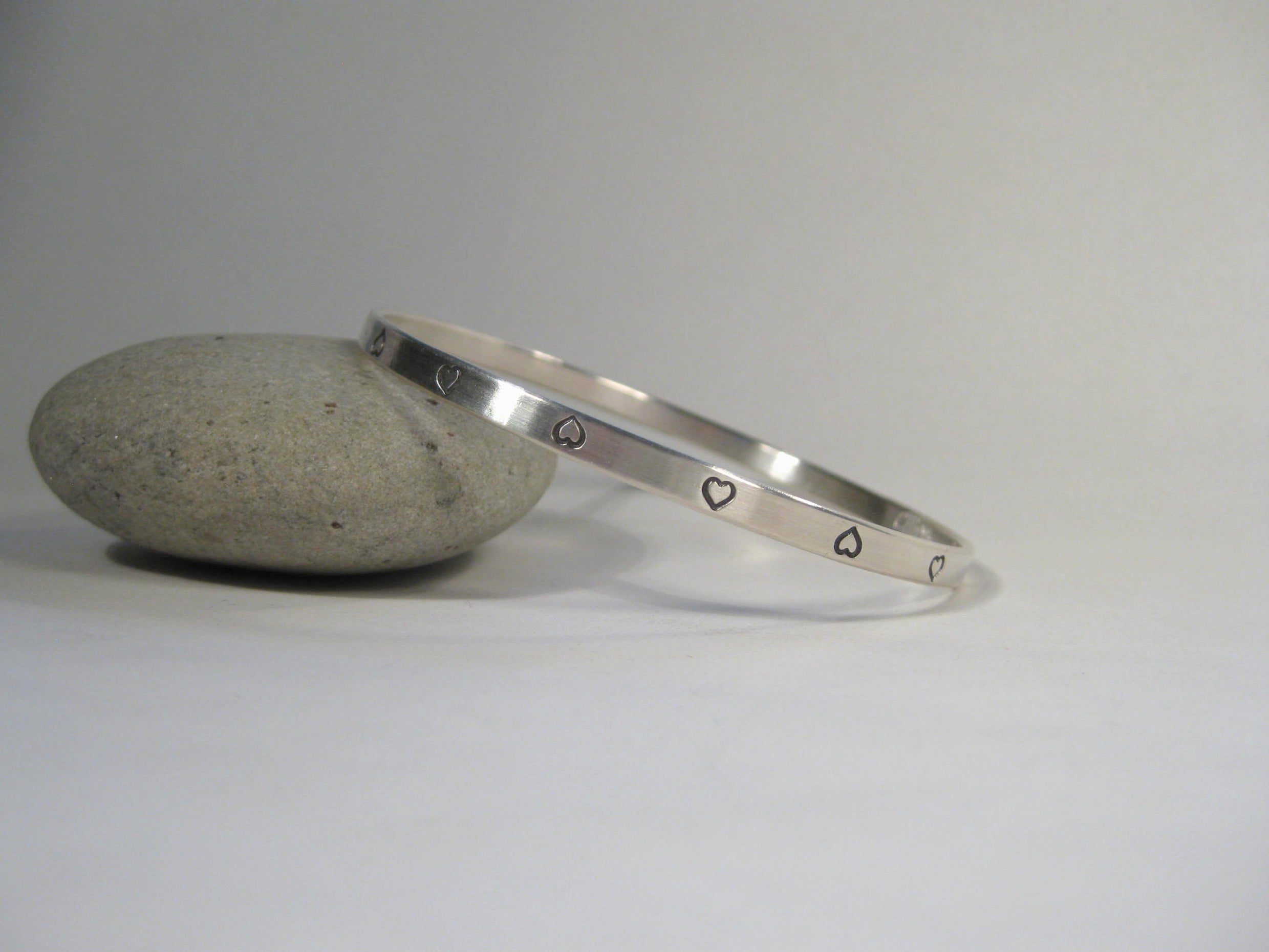 Sterling Silver Heart Bangle