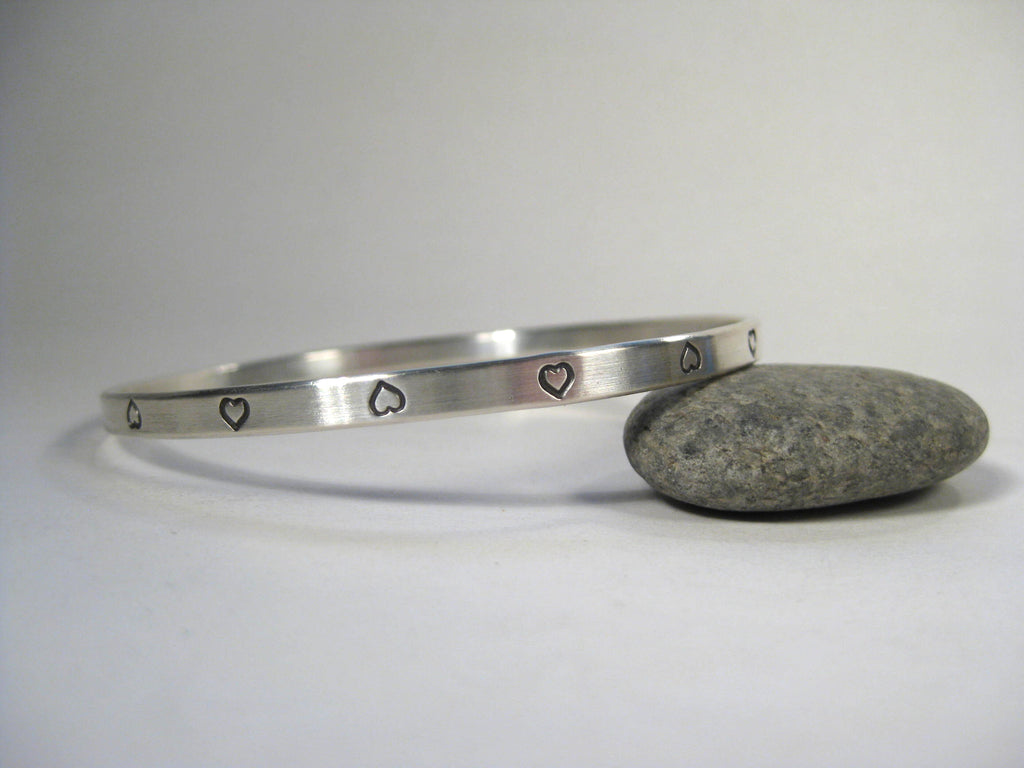 Sterling Silver Heart Bangle