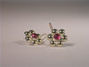 18K Gold Multi Dome Earrings with Cabochon
