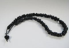 Black Flamework Glass Bead Necklace