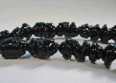 Black Flamework Glass Bead Necklace