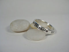 Sterling Silver Latitude & Longitude Ring