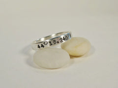 Sterling Silver Latitude & Longitude Ring