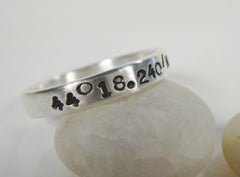 Sterling Silver Latitude & Longitude Ring