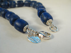 Lapis Barrel Beads Necklace