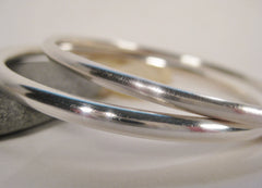 Pair of Plain Sterling Silver Bangles