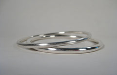 Pair of Plain Sterling Silver Bangles