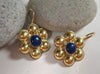 18k Gold Multi Dome Earrings with Lapis Lazuli