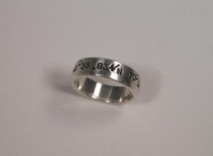 Sterling Silver Band Ring w/ Latitude & Longitude-Elizabeth Prior