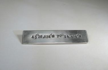 Sterling Silver Bar Pin w/ Latitude & Longitude Coordinates-Elizabeth Prior