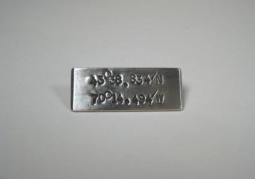 Sterling Silver Bar Pin w/ Latitude & Longitude, small-Elizabeth Prior
