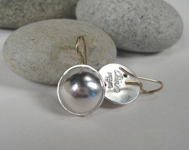 Sterling Silver Dome Earrings-Elizabeth Prior