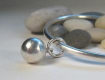 Sterling Silver Mooring Ball on Sterling Silver Bangle Bracelet-Elizabeth Prior