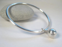 Sterling Silver Mooring Ball on Sterling Silver Bangle Bracelet-Elizabeth Prior