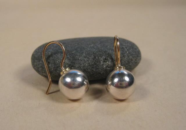 Sterling Silver Sphere Earrings-Elizabeth Prior